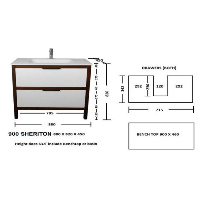Ledin Sheriton 900 Retro Twin Drawer Unit