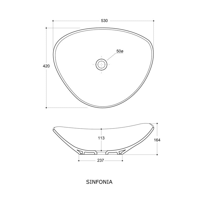 Studio Bagno Sinfonia Above Counter Basin Spec