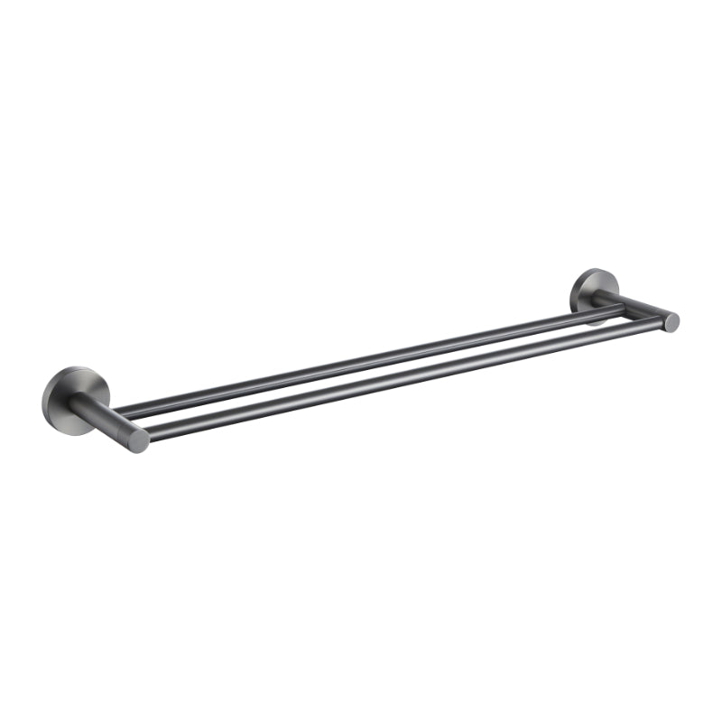PLD Solo 800mm Double Towel Rail - Gunmetal Grey