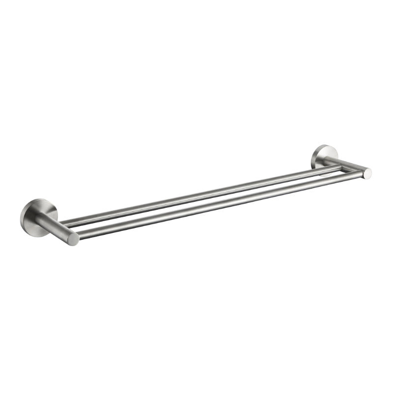 PLD Solo 600mm Double Towel Rail - Satin Nickel