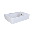 Parisi Quasar 65 Wall Basin with Right Hand Shelf - No Tap Hole - Gloss White - SMQU65R0/S