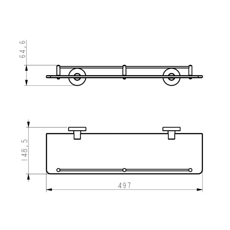 PLD Solo Glass Shelf -  Specification
