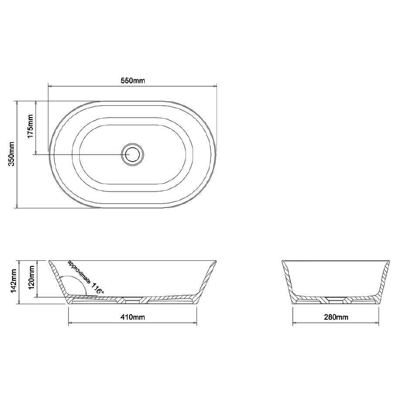 Gareth Ashton Sontuoso Clearstone Basin with Plug & Waste