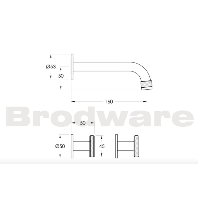 Brodware Yokato Disc Wall Set with 150mm Spout Specifications
