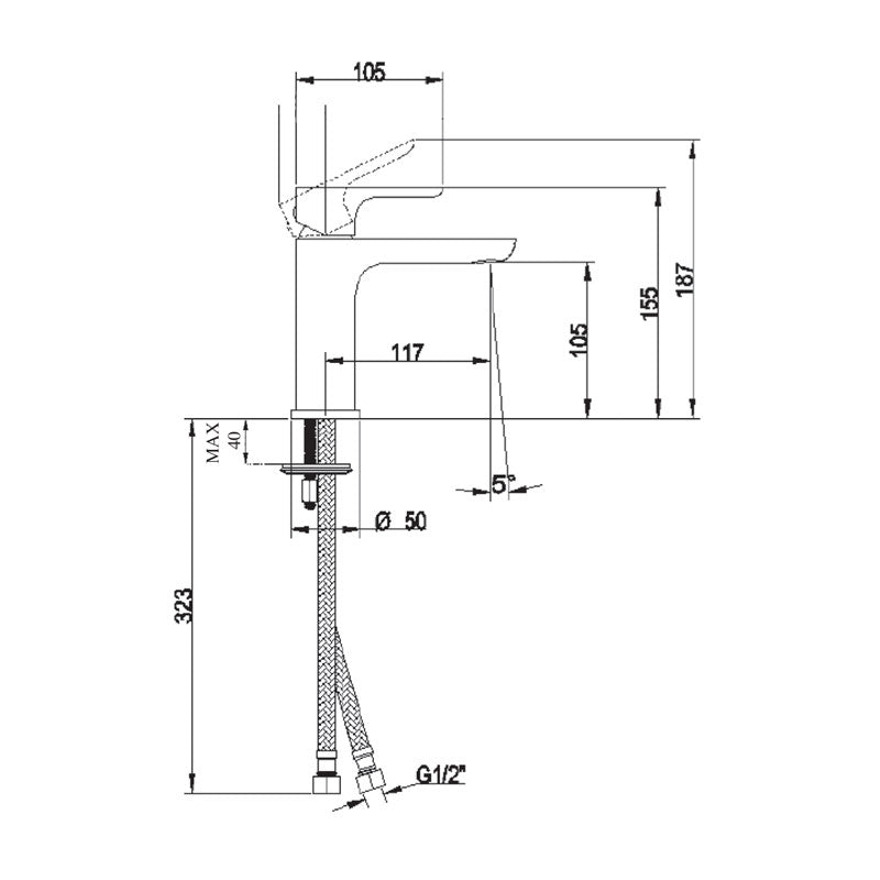 Villeroy & Boch O.Novo Basin Mixer - Chrome Specification