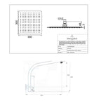 Villeroy & Boch Architectura 300 Square Overhead with Reach Square Shower Arm Specifications