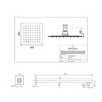 Villeroy & Boch Architectura 200 Square Overhead with Square Wall Arm 
 Specifications