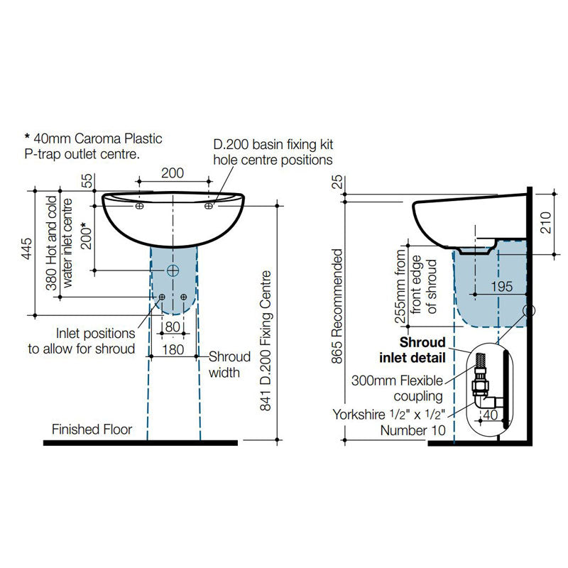 Caroma Flora Wall Basin Shroud specifications