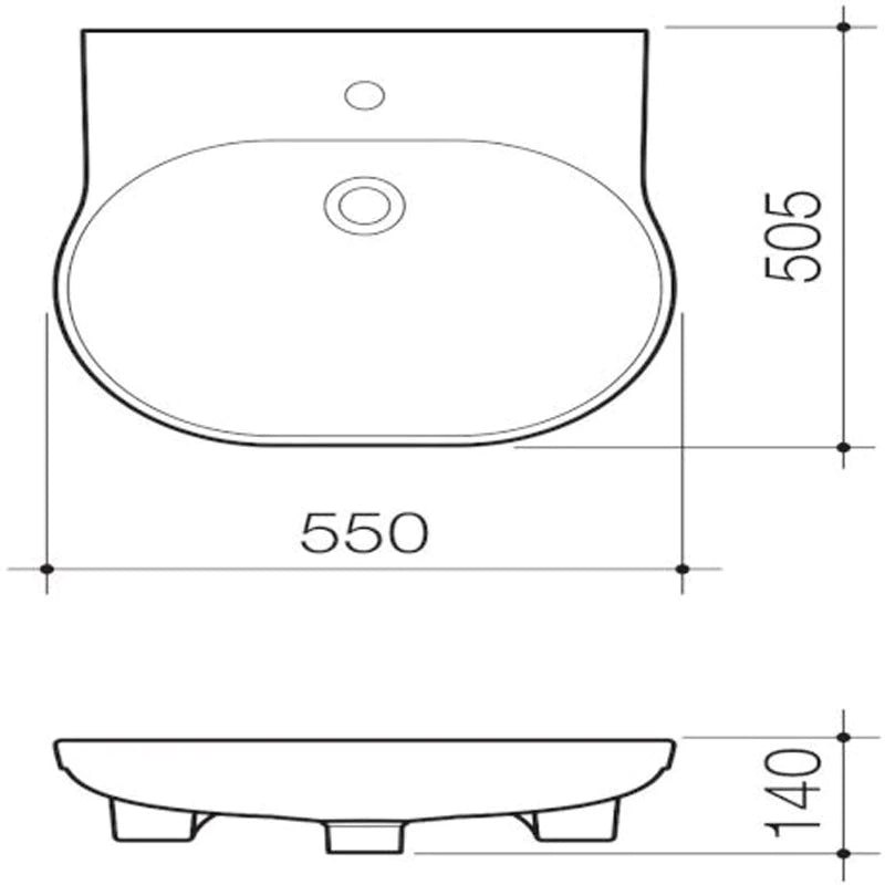 Caroma Opal Sole Semi Recessed Basin specifications