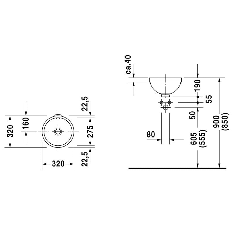 Duravit Architec Vanity Basin - 320mm