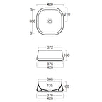 Parisi Simas Sharp 42 Square Bench Basin - SMSH06