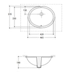Studio Bagno Sotto Oval Under Counter Basin - Gloss White - SBU02