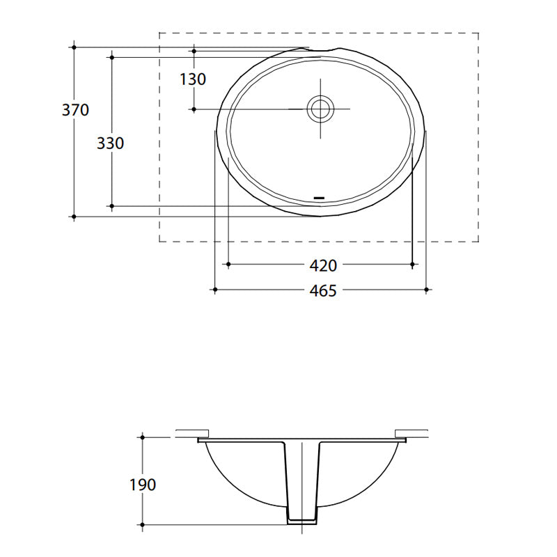 Studio Bagno Sotto Oval Under Counter Basin - Gloss White - SBU02