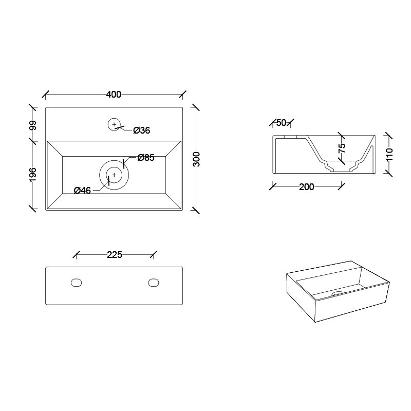 Studio Bagno Spy 40 Bench/Wall Basin