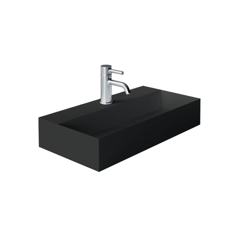 Studio Bagno Spy 60 Bench-Wall Basin - No Tap Hole - Matte Black
