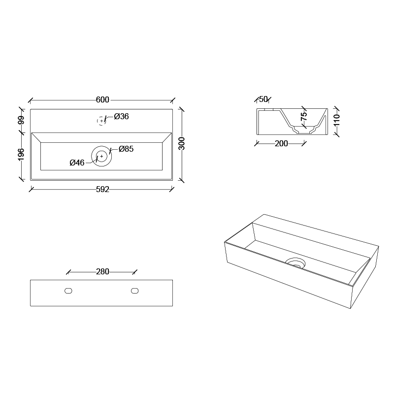 Studio Bagno Spy 60 Bench/Wall Basin