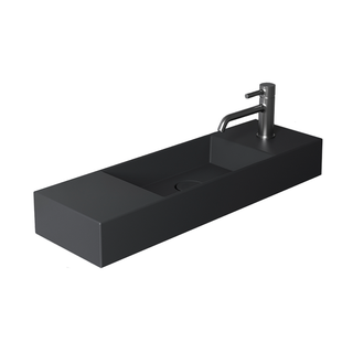 Studio Bagno Spy 80 Bench-Wall Basin - 1 Tap Hole - Matte Black - SPY80/1/MB