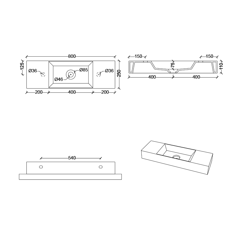 Studio Bagno Spy 80 Bench/Wall Basin