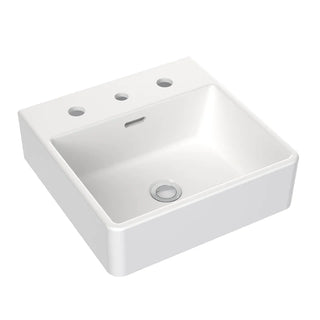 Square Wall Basin 400mm Three Tap Hole