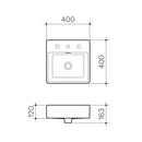 Square Wall Basin 400mm Specification