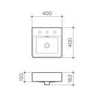 Square Wall Basin 400mm Specification