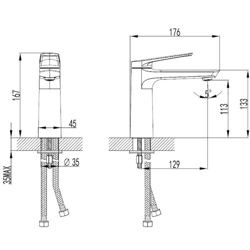 Villeroy & Boch Stratos Basin Mixer | Specifications