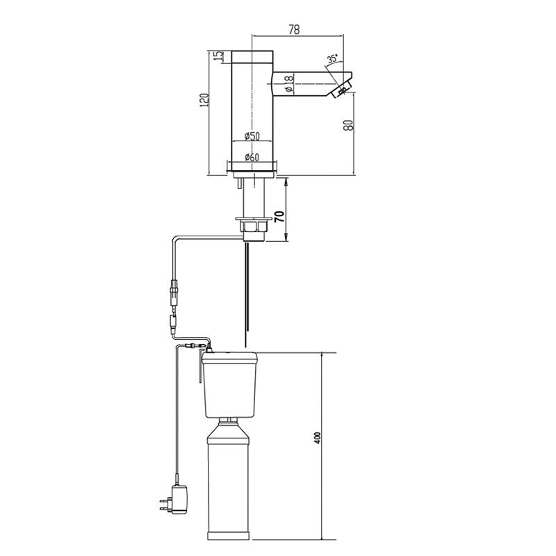 Gentec Smartec Electronic Soap Dispenser - Mains Powered Specification