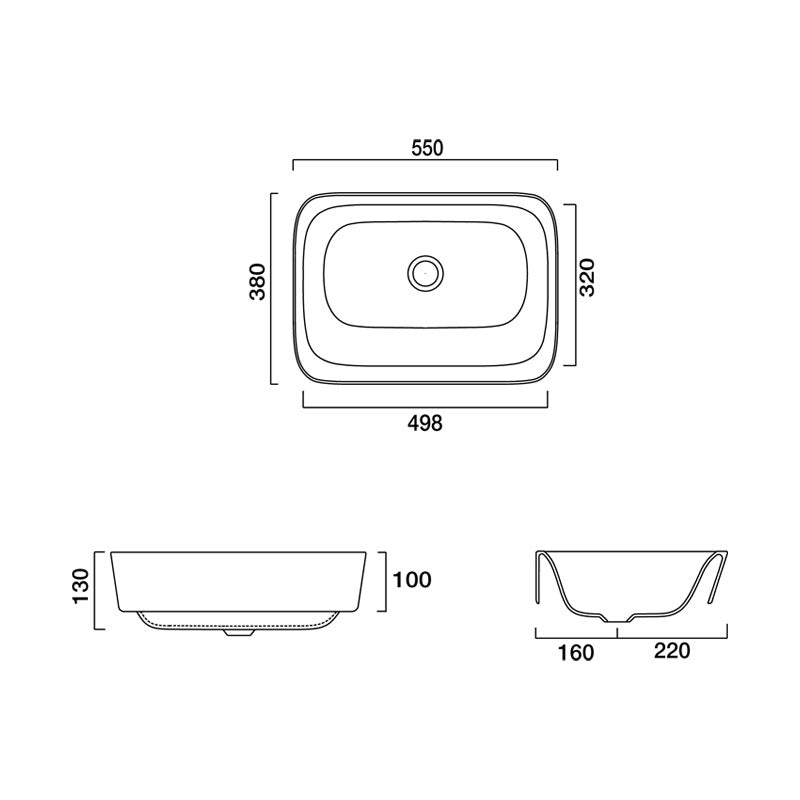 Studio Bagno Soul 2 Above Counter Basin Spec