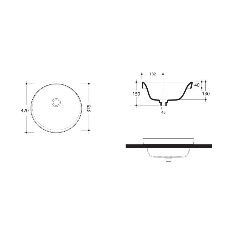 Studio Bagno Soul 1 Inset Basin Spec