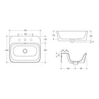 Studio Bagno Soul 4HW Wall Basin Spec