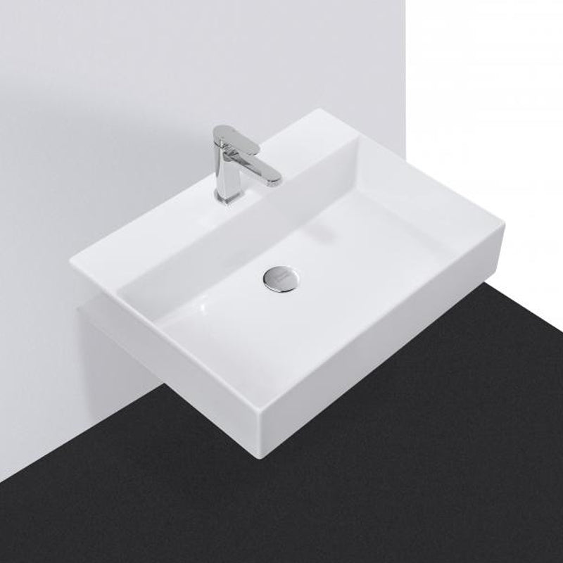 Studio Bagno Shard 600 Bench-Wall Basin - Gloss White - SHA60/1