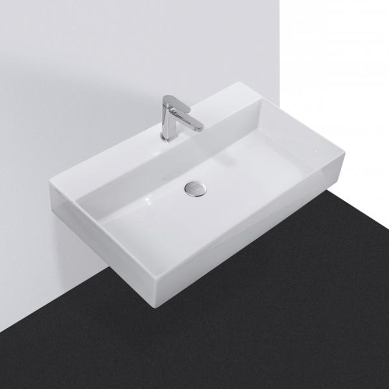 Studio Bagno Shard 75 Bench-Wall Basin - Gloss White - SHA75/1