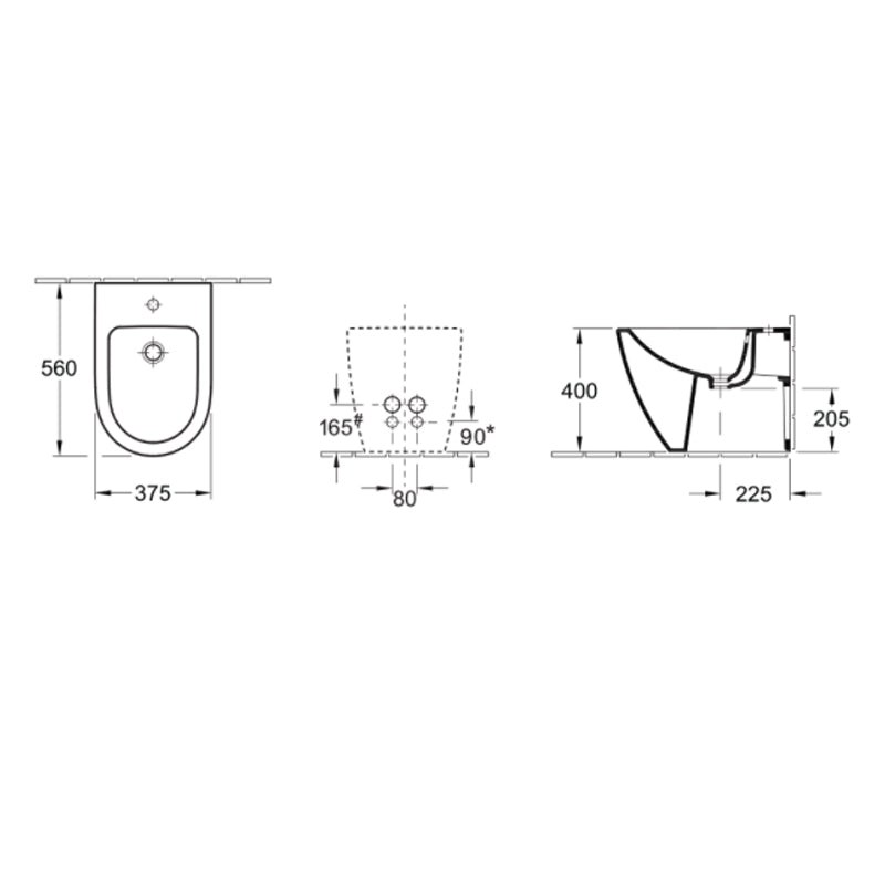 Villeroy & Boch Subway 2.0 Wall Faced Bidet | Specifications