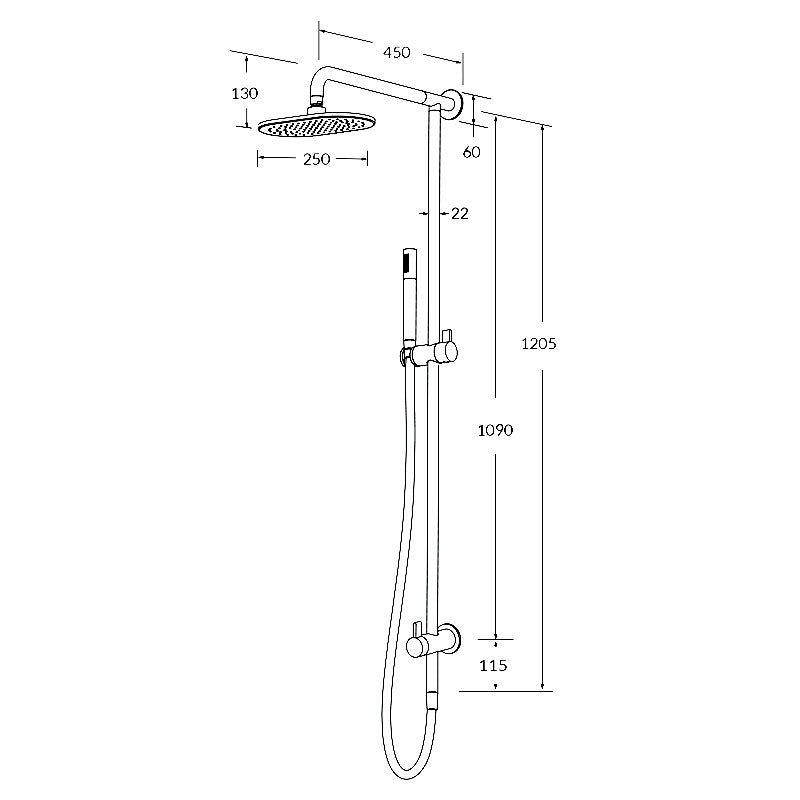 Sussex Calibre Twin Rail Shower Specification