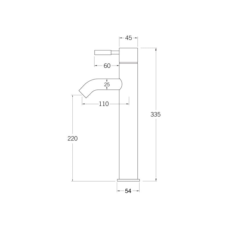 Sussex Voda Extended Basin Mixer Spec