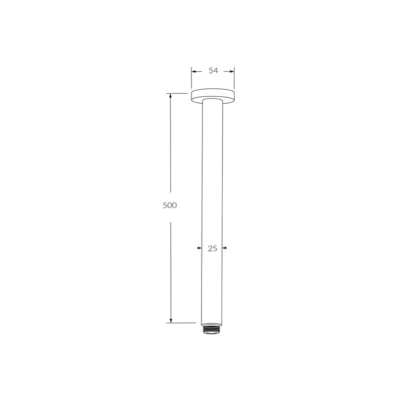 Sussex Calibre Vertical Shower Arm 500mm Spec