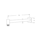 Sussex Suba Horizontal Shower Arm Spec