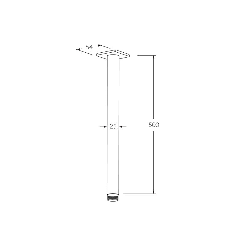 Sussex Suba Vertical Shower Arm 500mm Spec