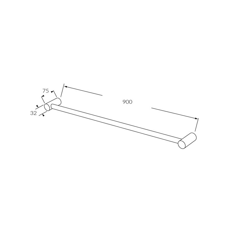 Sussex Voda Single Towel Rail 900mm -Chrome Spec