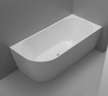 Millennium Kiato 1500mm Wall Faced Right Hand Corner Acrylic Freestanding Bath - Gloss White
