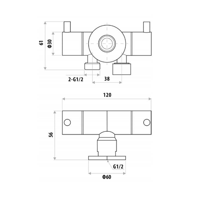 Linkware Dual Control Mini Cistern Cock - Specification