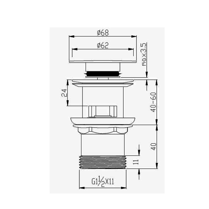 Parisi Universal Clic-Clac Waste 32mm Specification