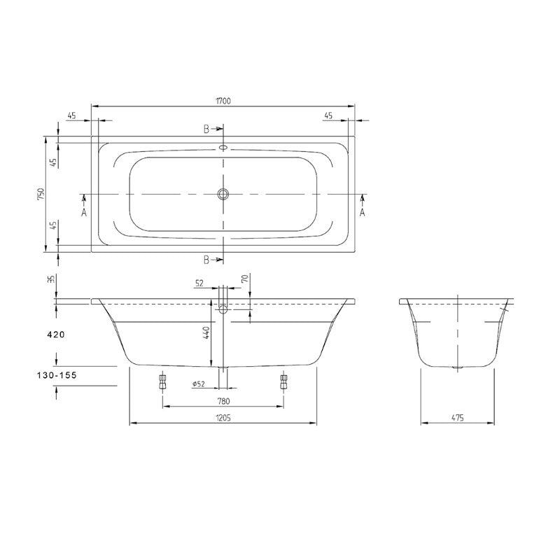 Villeroy & Boch Targa Bath 1700 x 750