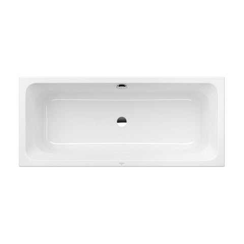 Villeroy & Boch Targa 1600mm Acrylic Built In Bath With Chrome Overflow And Waste - Gloss White