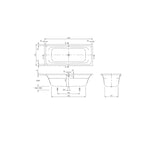 Targa 1700 Drop In Bath | White Overflow Waste | Specifications