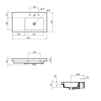 Parisi Laser 80SX Back to Wall Inset Basin NTH Specification