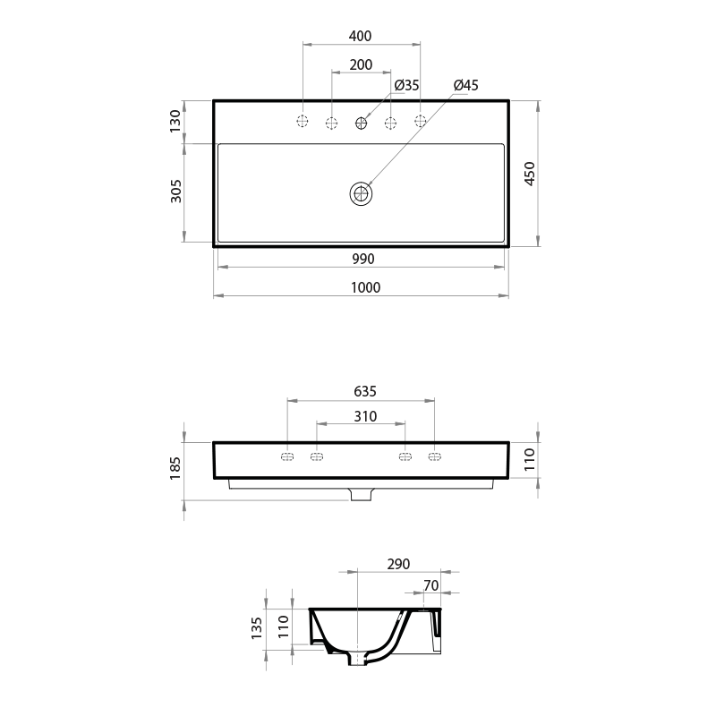 Parisi Velca 100 Wall Basin