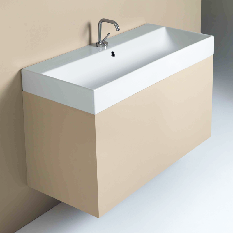 Parisi Velca 100 Back to Wall Inset Basin - 1 Tap Hole - Gloss White