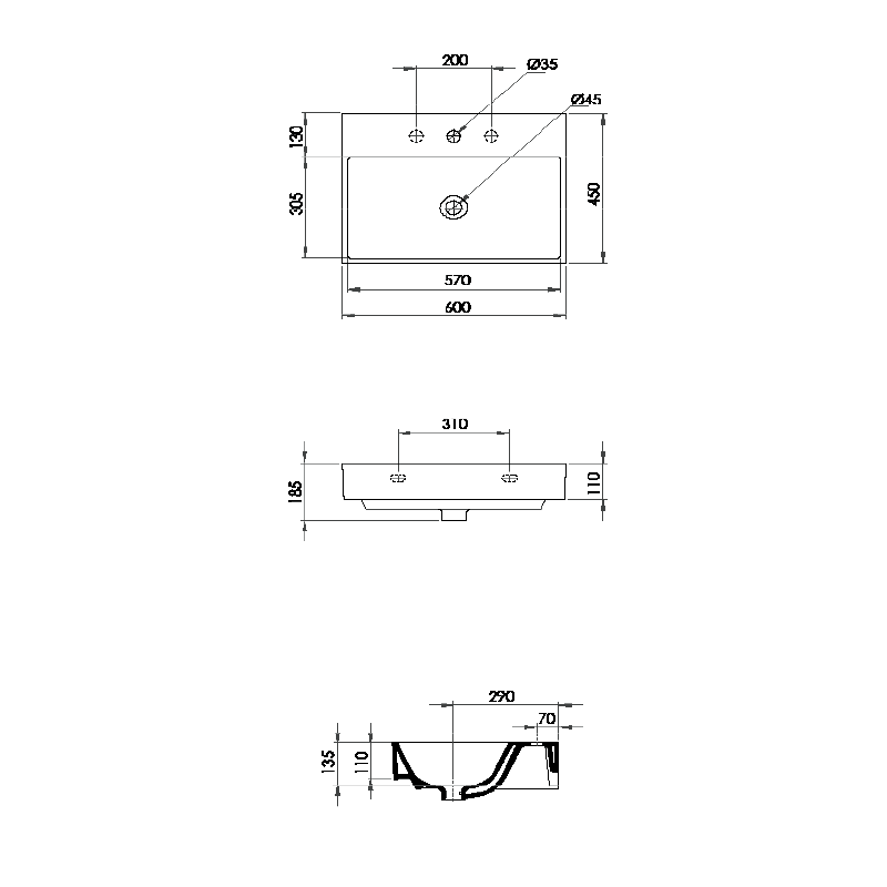Parisi Velca 60 Wall Basin
