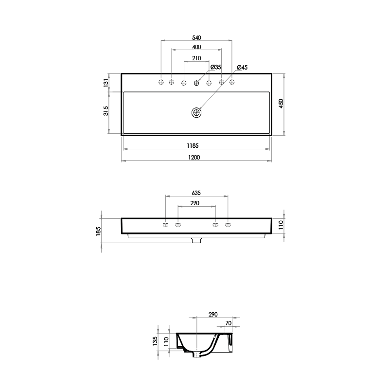 Parisi Velca 120 Inset Basin